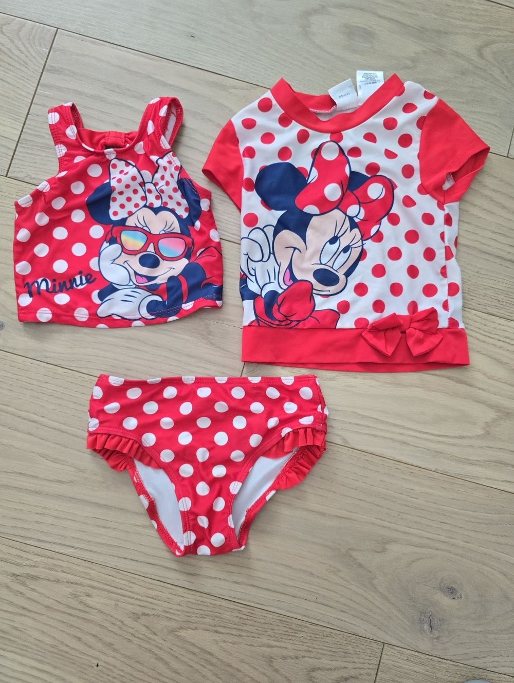 GUC Disney Polka Dot Minnie Mouse Girls Swim Set 4T